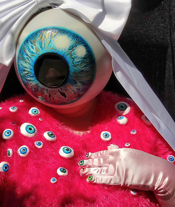 Eyeball hand painted mask by Drakula Approved
