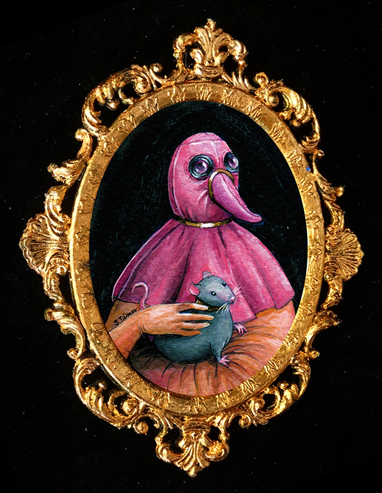 Hermine Plague Doctor after da Vinci cute painting by Drakula Approved
