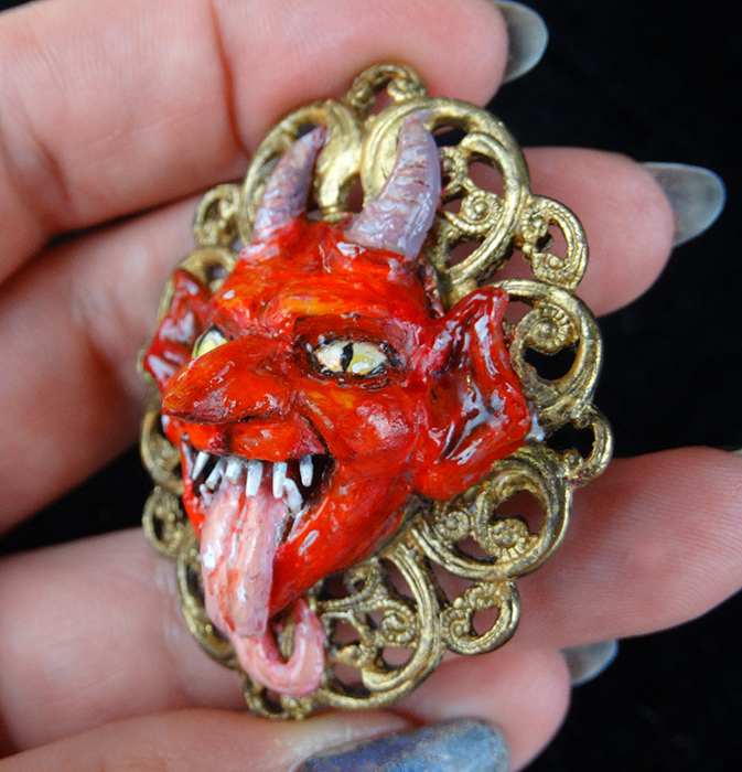Satan ring hand made satan statement ring by Drakula Approved