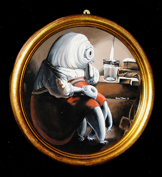 Tardigrade waterbear after Georges de la Tour painting by Drakula Approved